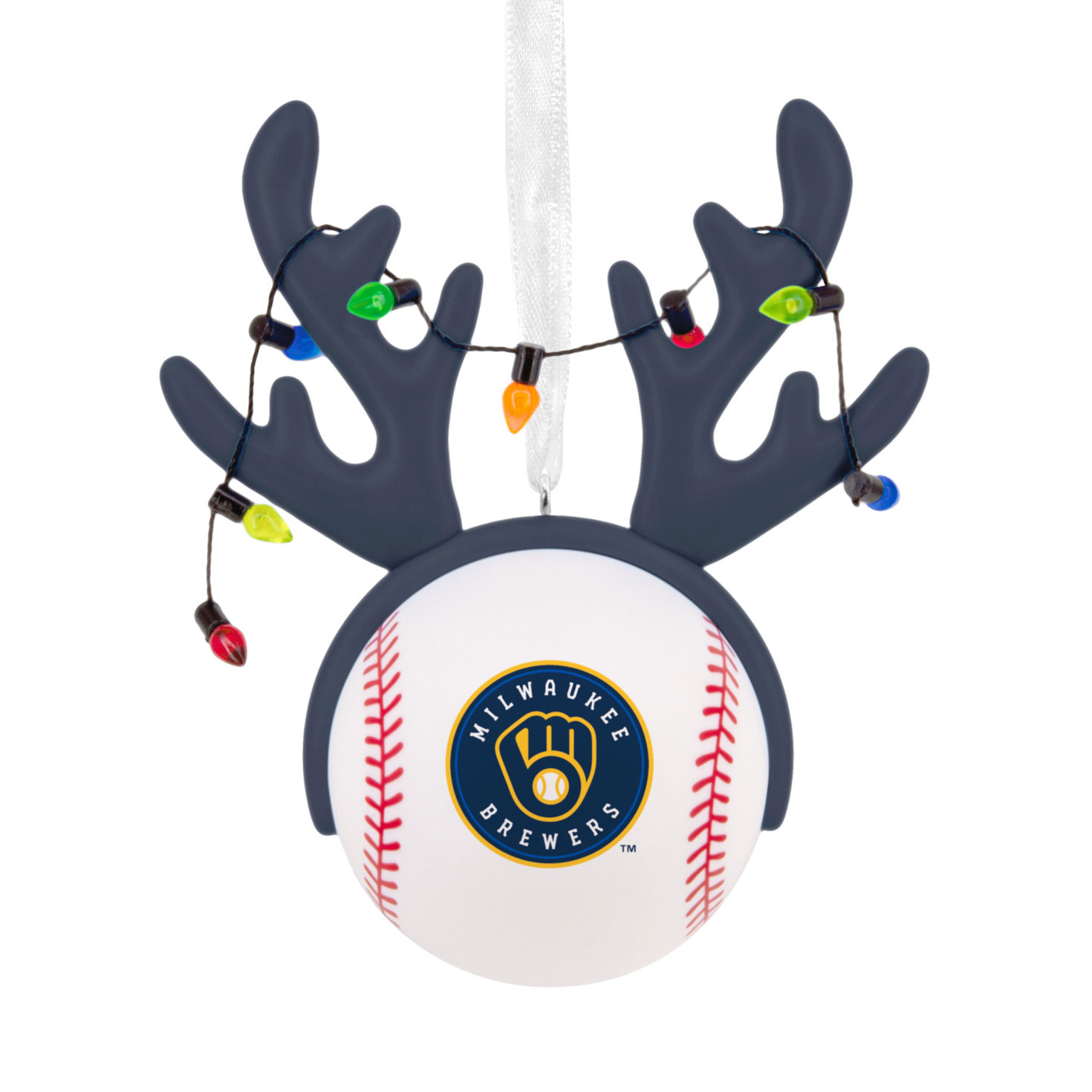 MLB Milwaukee Brewers™ Reindeer Baseball Hallmark Ornament