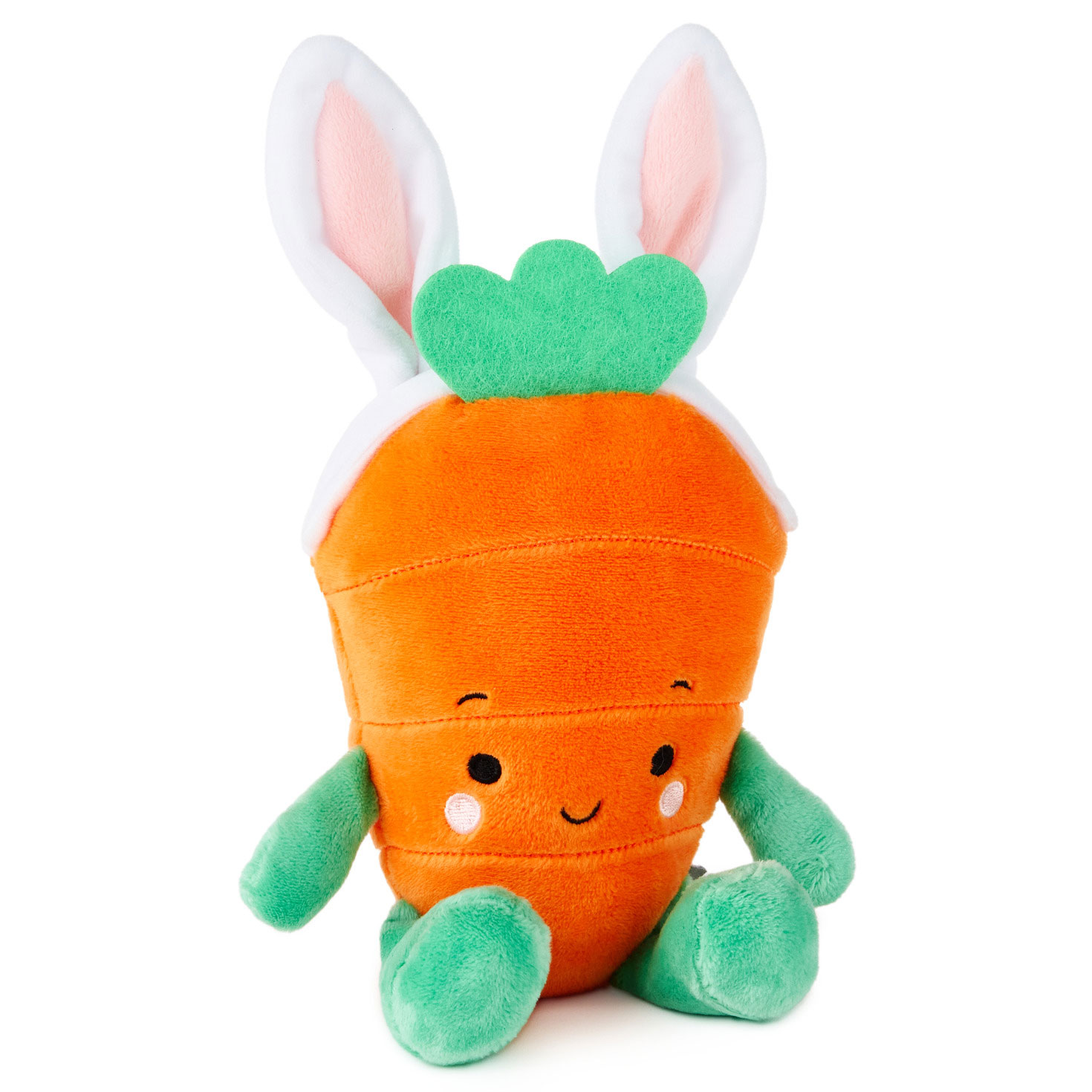 Carrot Wearing Bunny Ears Easter Plush Toy, 5.5″