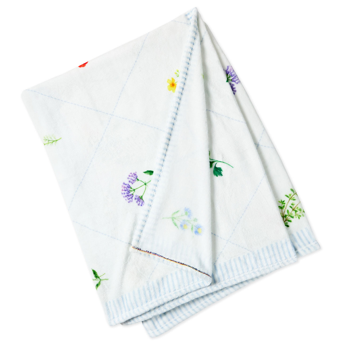 Wildflowers on Cream Diamonds Throw Blanket, 50×60