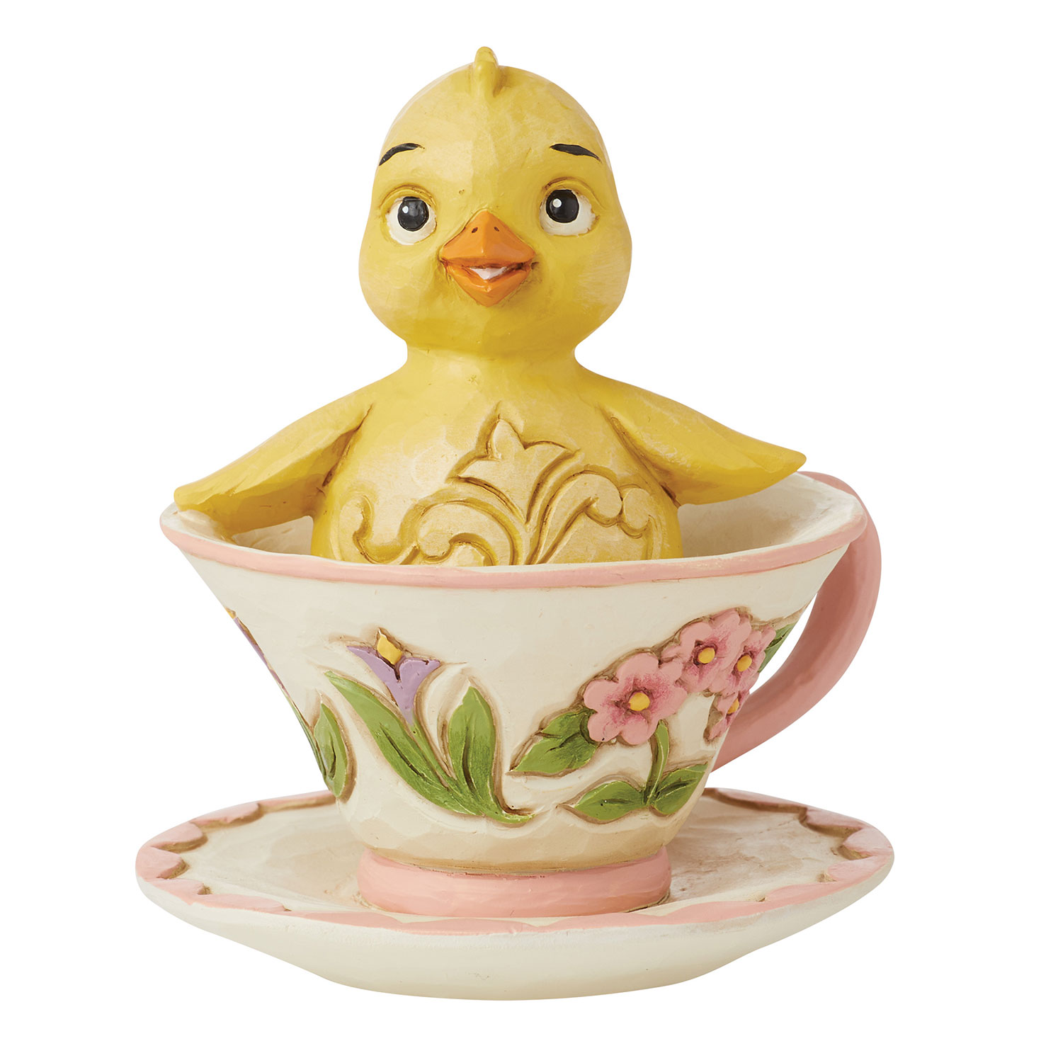 Jim Shore Chick in Tea Cup Figurine, 3.5″