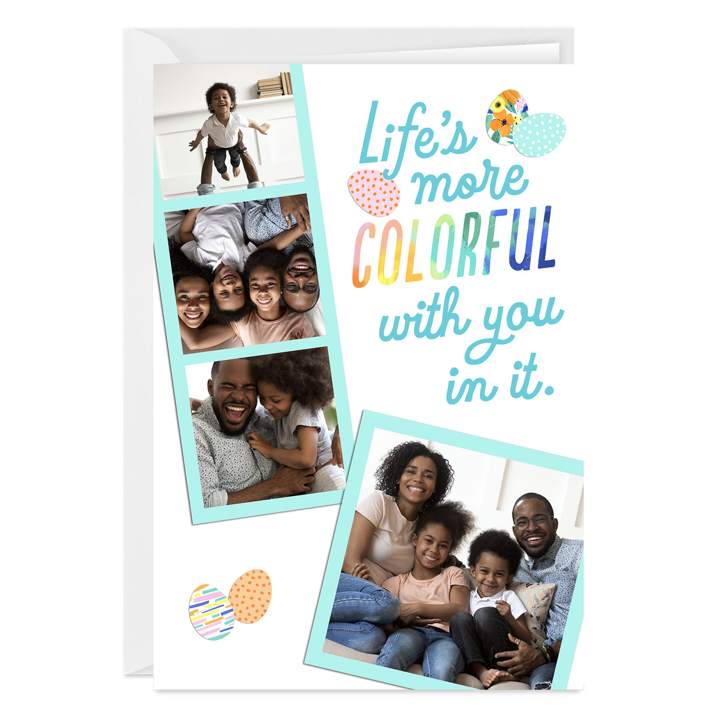 Life’s Colorful With You Photo Collage Custom Easter Card