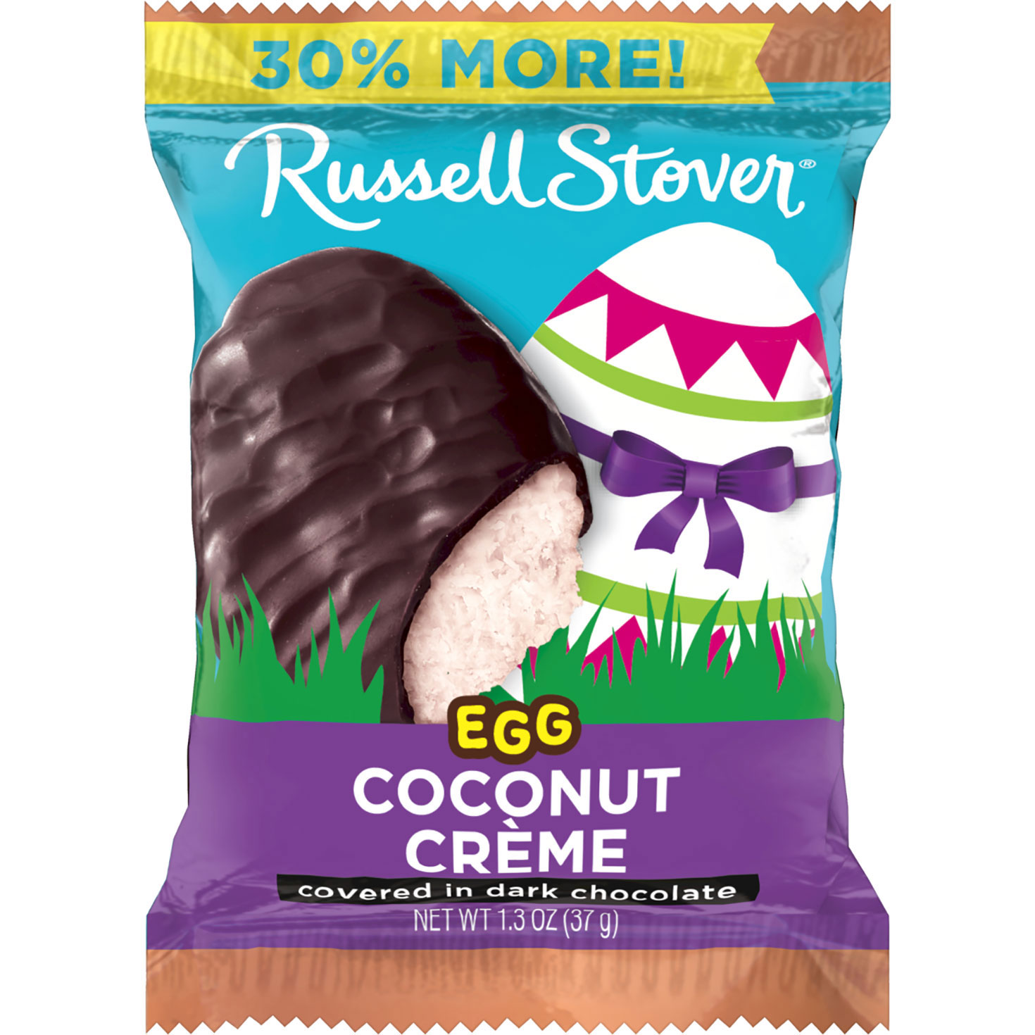 Russell Stover Dark Chocolate Coconut Crème Egg, 1.3 oz.