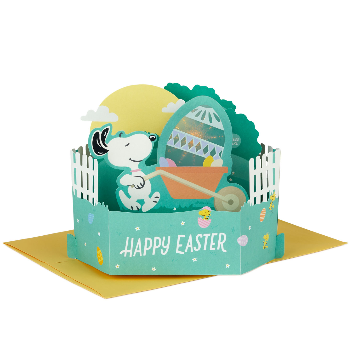 Peanuts® Snoopy Sunshine and Happiness Musical 3D Pop-Up Easter Card With Light