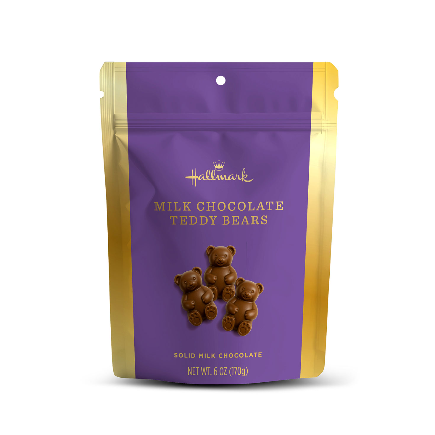 Solid Milk Chocolate Teddy Bears in Bag, 6 oz.