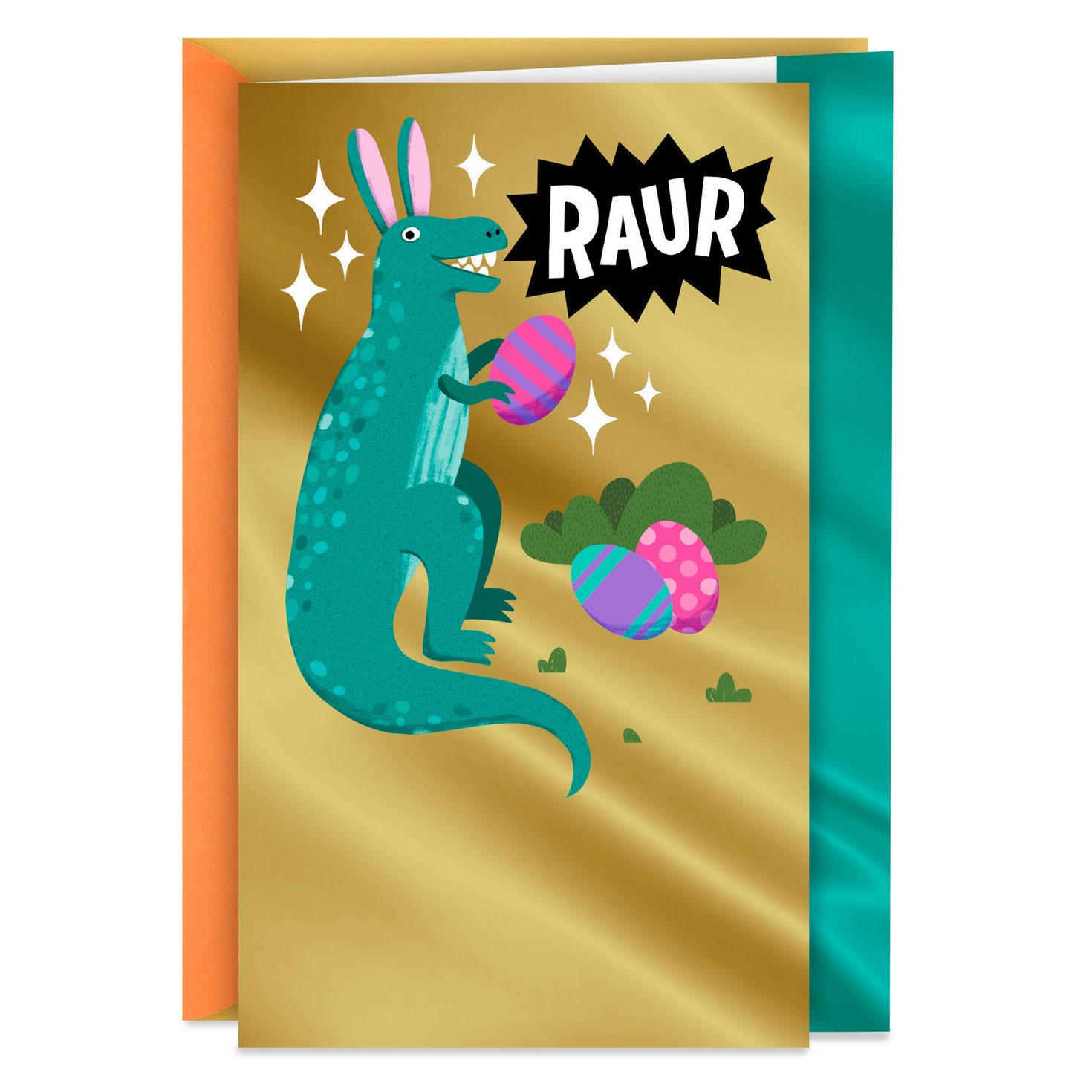 T-Rex Dinosaur Easter Card for Kids