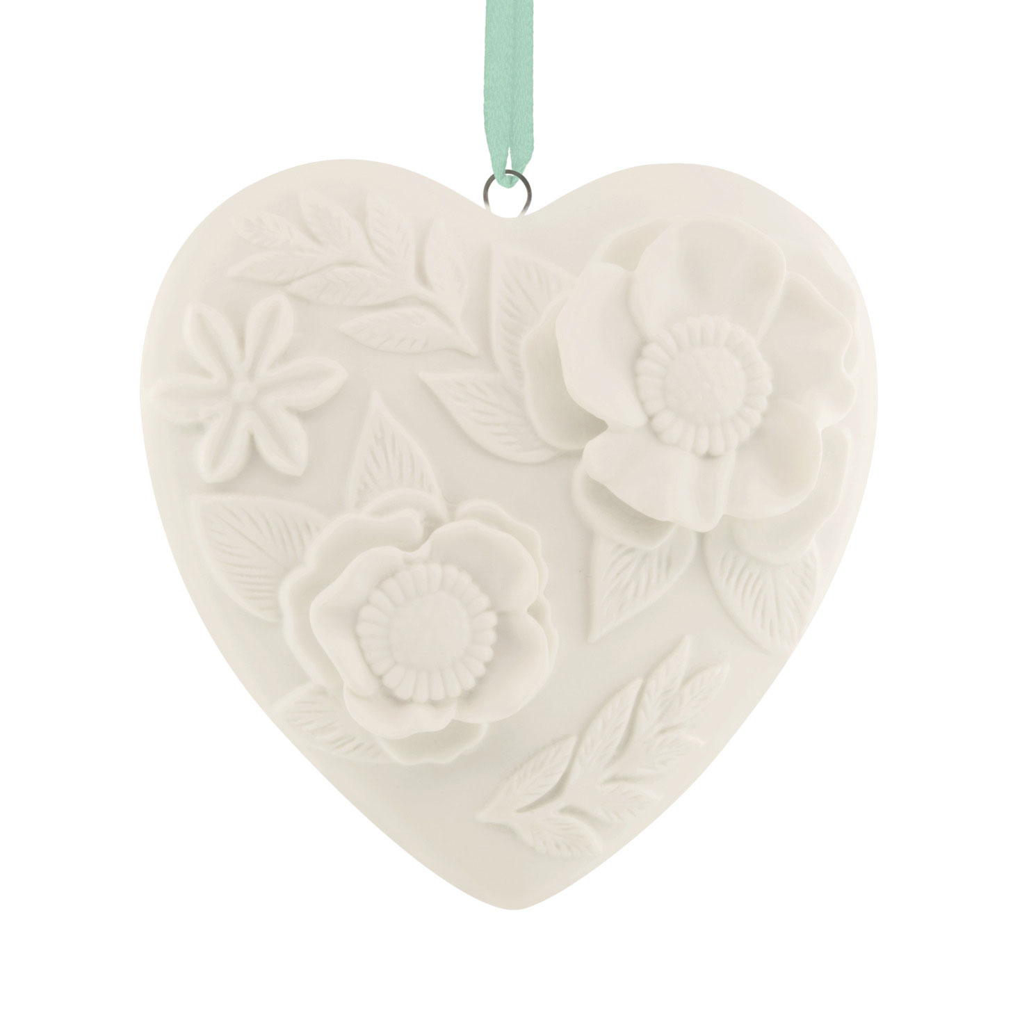 Floral Heart Porcelain Hallmark Ornament